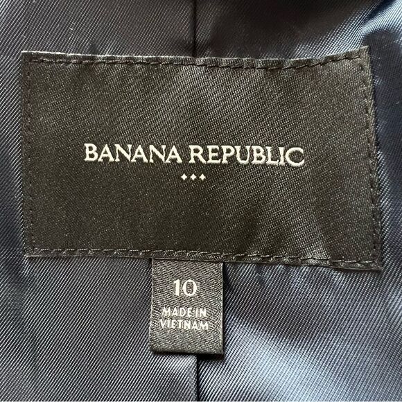 Banana Republic Women's Blue White Plaid Academia Career Blazer Jacket SZ 10 - Picture 5 of 11